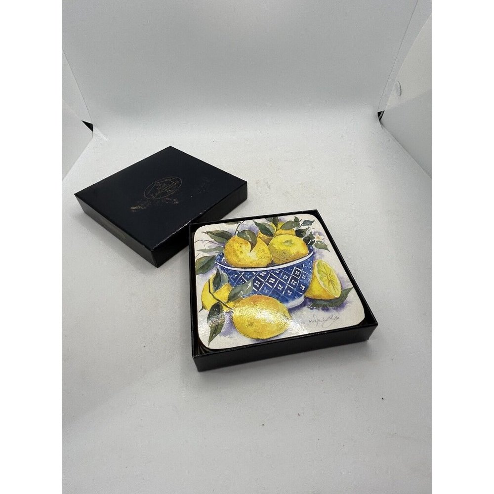 Coasters drinks Lemons Home Essentials Set Of 4 Godinger